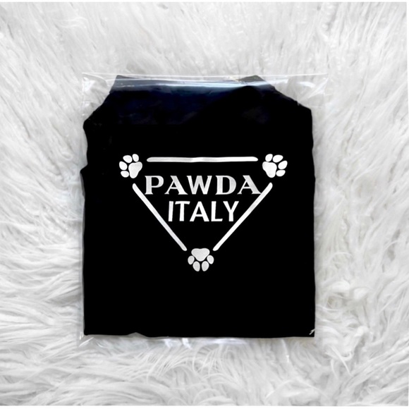 Pawda Italy Dog Tee/ Cat Tee Shirt in Black and White/ Brand New - Picture 7 of 9